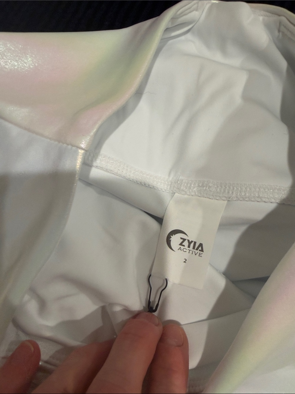 ZYIA women’s Small Iridescent White Leggings - Picture 3 of 7